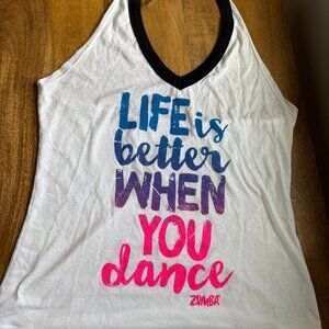 ZUMBA WEAR HALTER TEE SIZE LARGE